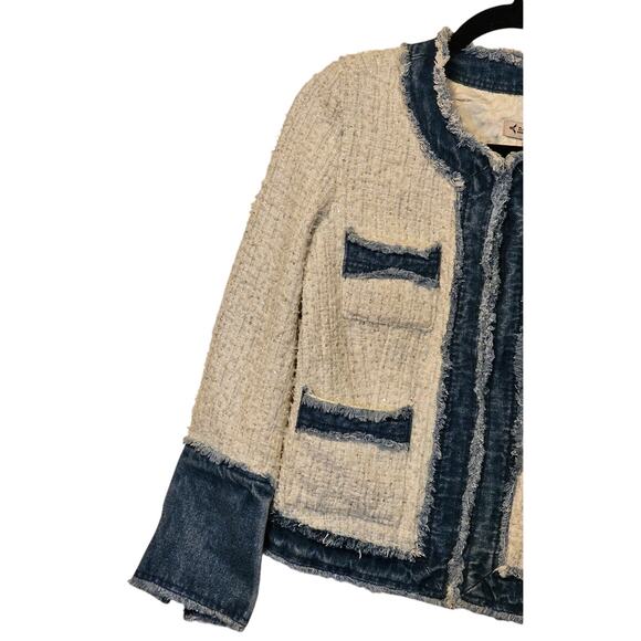 Nanette Lepore Jacket – Size Small – White Tweed with Denim Trim - Picture 6 of 10